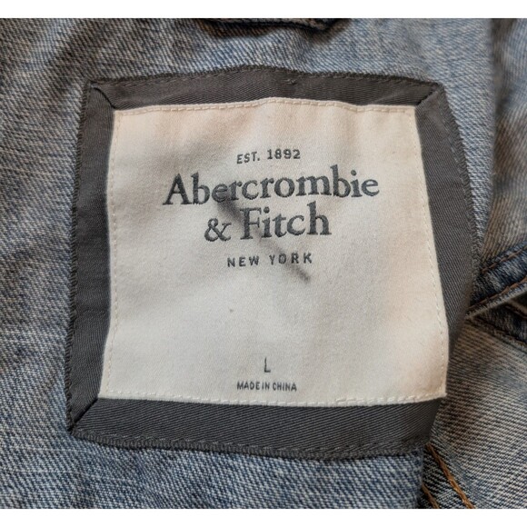 Abercrombie & Fitch Size L Denim Vest Custom "Girl Power" Sequins Distressed - Picture 10 of 13